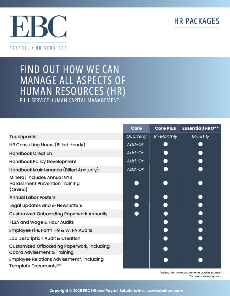 HR Service Plan Comparison Download | EBC HCM