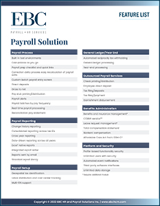 EBC Payroll Feature List