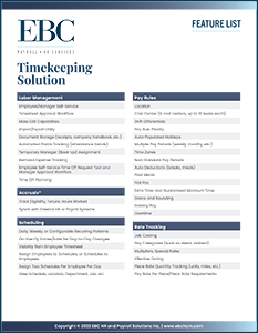 New York Timekeeping Software Features List